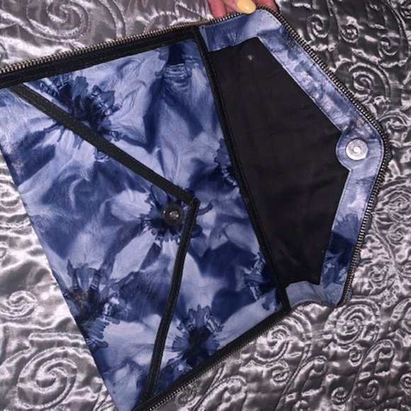 Rebecca Minkoff Pom Pom Blue Leather Clutch - Picture 3 of 4